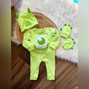 Disney Baby Mike Wazowski Monsters Inc. Costume Romper Outfit Size 12-18 Months